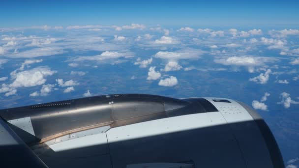 Motor Aviones Ala Borde Atmósfera Espacio Borde Troposfera Horizonte Sobre — Vídeo de stock