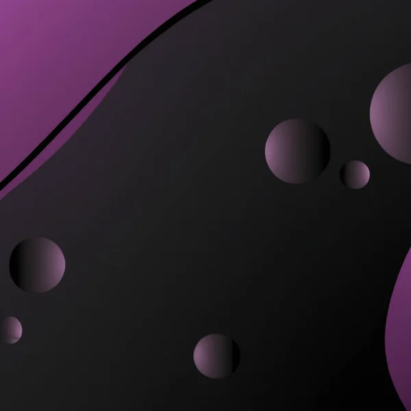 Burbujas Volumétricas Color Púrpura Sobre Fondo Negro Púrpura Degradado Con —  Fotos de Stock