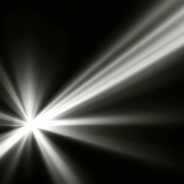 Ray light effects on black background for overlay design. Rays of light fall on empty space. Copy space. White gray beams