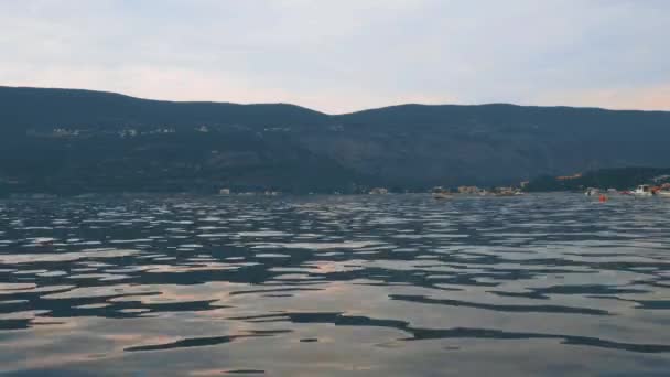 Herceg Novi Montenegró Tengerparti Vakáció Tengeri Kirándulások Hajók Lebegnek Adriai — Stock videók