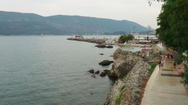 Herceg Novi Montenegro 2022 Fort Mezaluna Mesaluna Citadela Ruínas Fortaleza — Vídeo de Stock
