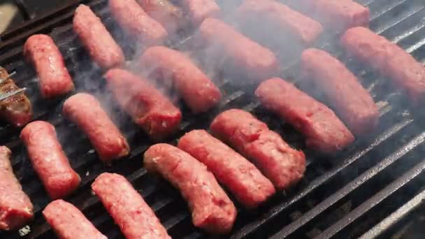 Cevap Cevapcici Grilled Dish Minced Meat Found Traditionally Countries Europe — Stock Video