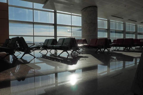 Ankara Turkey Esenboga Havalimani Airport Зал Очікування Місце Аеропорту Обладнане — стокове фото
