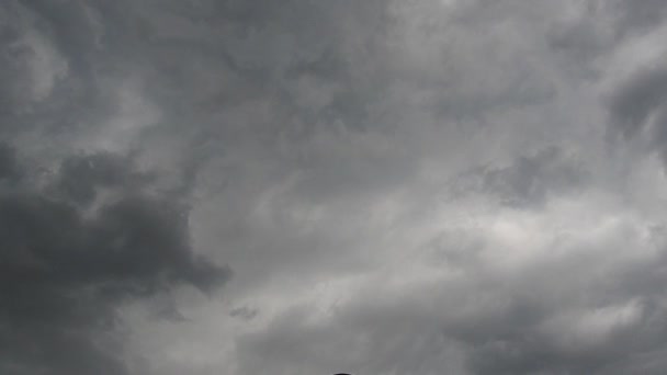 Schrecklicher Luftwirbel Die Bildung Eines Tornados Cumulonimbuswolken Schauerwolken Gewitterwolken Sind — Stockvideo