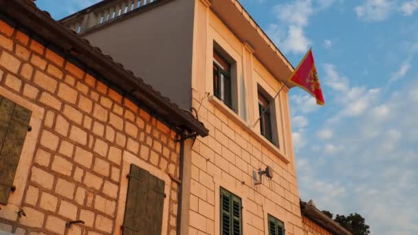 Herceg Novi Czarnogóra Centrum Starego Miasta Starożytne Budynki Letni Wieczór — Wideo stockowe