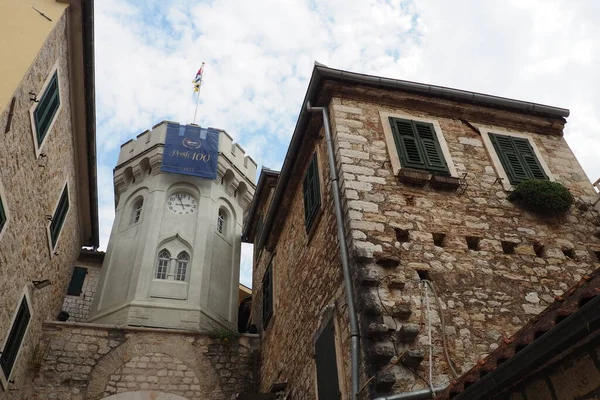Herceg Novi Μαυροβούνιο Παλιά Πόλη Sat Kula Πύργο Sahat Kula — Φωτογραφία Αρχείου