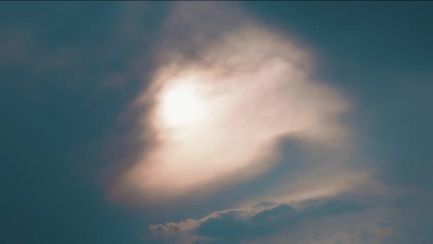Cirrus Clouds Cover Disk Sun Clouds Disappearance Sun Thick Dark — Stock Video