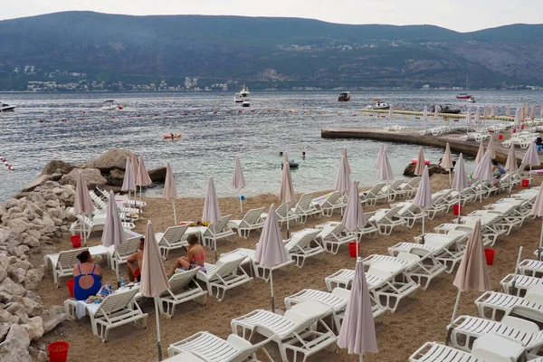 Herceg Novi Montenegro 2022 Urlaub Meer Boote Treiben Auf Der — Stockfoto