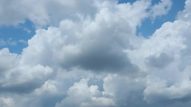 Cielo Azul Con Nubes Blancas Grises Movimiento Rápido Las Nubes — Vídeos de Stock