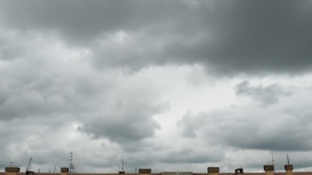 Terrible Torbellino Aire Nubes Cumulonimbus Nubes Ducha Nubes Trueno Son — Vídeo de stock