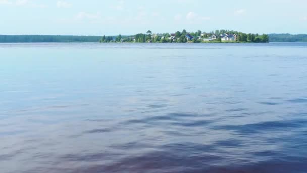 Pobřeží Jezera Lososinnoye Karelie Ekosystém Taiga Cestovní Ruch Rekreace Volné — Stock video