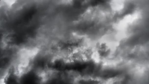 Velkolepé Kumulonimbus Bouřkové Mraky Poplach Hrozící Nebezpečí Obloze Valí Šedé — Stock video