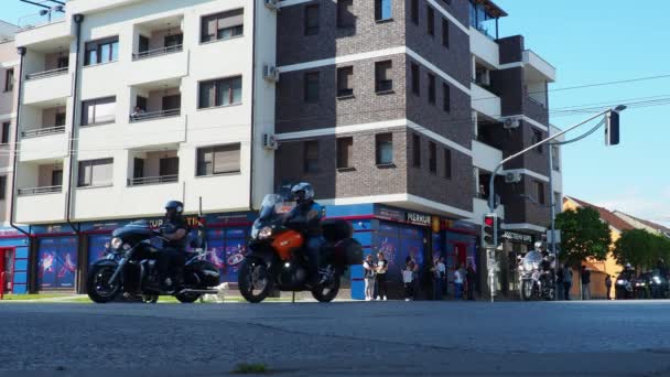Sremska Mitrovica Serbien Fahrradkorso Durch Die Straßen Der Stadt Rallye — Stockvideo