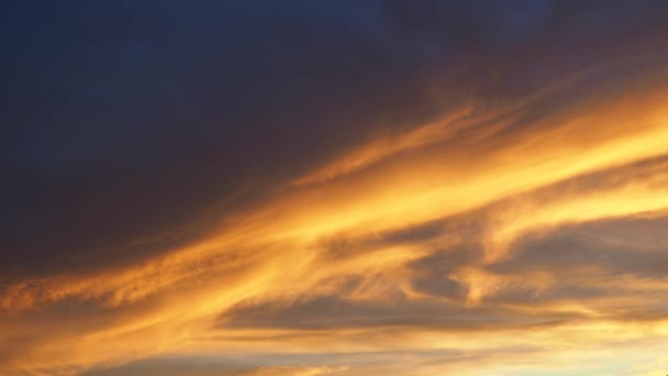Yellow Orange Sunset Sky Clouds Soft Warm Hue Yellow Casts — Stock Video