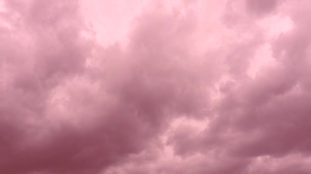 Vista Serena Cautivadora Nubes Rosadas Matiz Delicado Pinta Atmósfera Con — Vídeo de stock