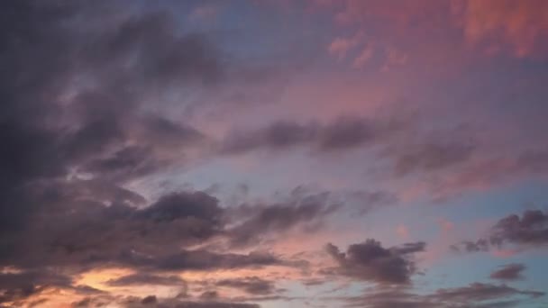 Růžový Západ Slunce Purpurová Záře Vzácný Optický Jev Který Objevuje — Stock video