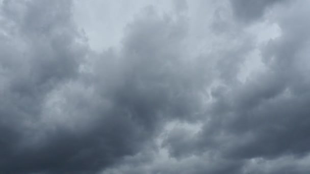 Himmel Und Graue Wolken Geschwollene Flauschige Dunkle Wolken Cumuluswolken Zeitraffer — Stockvideo
