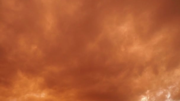 Nubes Con Tono Radiante Amarillo Soleado Marrón Rojo Naranja Colores — Vídeos de Stock