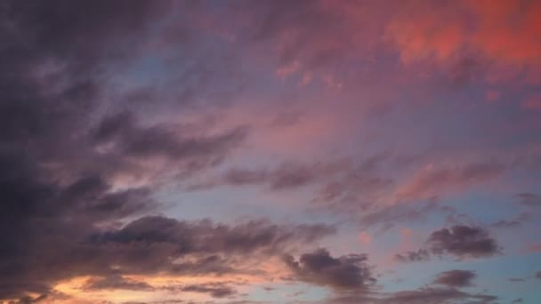 Roze Zonsondergang Paarse Gloed Een Zeldzaam Optisch Fenomeen Dat Morgens — Stockvideo