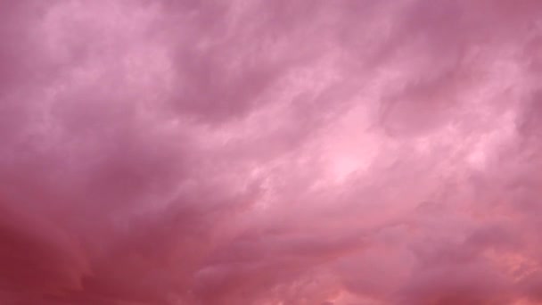 Ροζ Σύννεφα Λεπτή Απόχρωση Χρωματίζει Την Ατμόσφαιρα Την Αίσθηση Της — Αρχείο Βίντεο