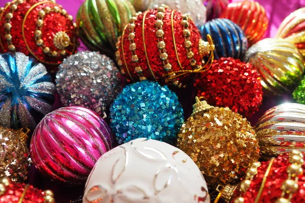 Colourful Glass Shiny Balls New Years Christmas Decoration Festive Design Royalty Free Stock Photos