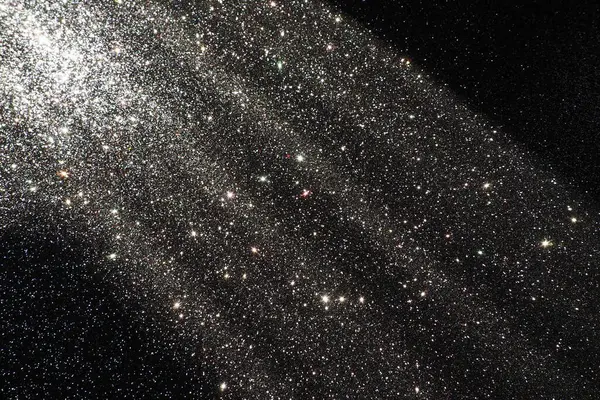 Rayos Oblicuos Luz Sobre Una Superficie Negra Bokeh Partículas Polvo Imagen De Stock
