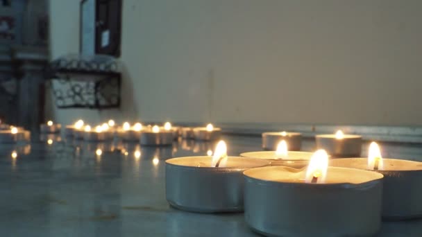 День Пам Яті Свічкою Пам Ятні Свічки Запалені Свічкове Полум — стокове відео