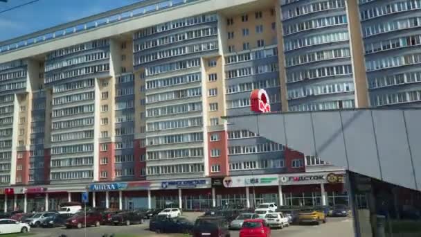 Minsk Belarus Minsk Bölgesinin Başkenti Büyük Şehri Otobüs Penceresinden Şehrin — Stok video