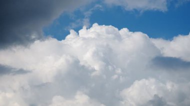 Tüylü beyaz bir bulutun çarpıcı görüntüsü canlı mavi bir gökyüzüne karşı zarafetle süzülür. Güneş ışığı, bu güzel öğleden sonra sakin bir atmosfer yaratarak, dış hatlarını güçlendirir..