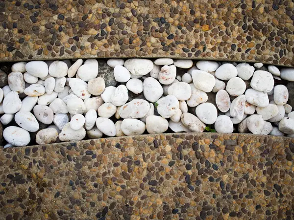 白色大石头装饰的小石板的质地 装饰设计的背景表面 — 图库照片