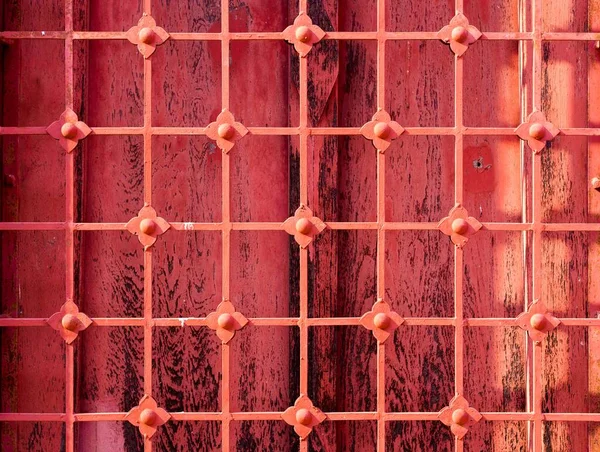Одяг Зображення Старовинне Червоне Дерев Яне Вікно Тайського Храму Червоний — стокове фото