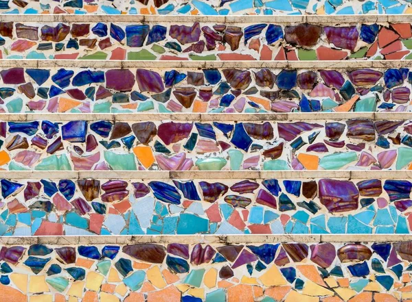 Kleurrijke Keramische Fragmenten Muur Textuur Achtergrond Voor Decoratieve Vormgeving — Stockfoto