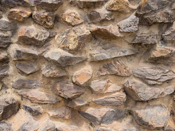 Θραύσματα Πέτρας Στον Τοίχο Σφραγισμένα Τσιμέντο Επιφάνεια Φόντου Για Διακοσμητικό — Φωτογραφία Αρχείου
