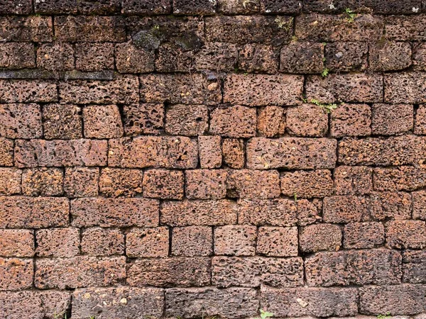 Old Red Laterite Brick Dirty Brick Wall Background Texture Decorative — Stock Photo, Image
