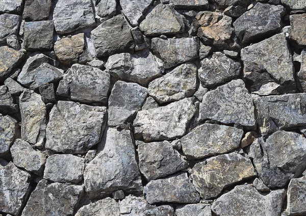 Γκρι Πέτρες Τοίχο Και Βράχια Υφή Διαφορετικού Σχήματος Φυσικό Φόντο — Φωτογραφία Αρχείου