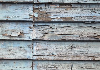 Eski soyulmuş açık mavi ahşap duvar, soyut doğal doku ve dekoratif tasarımın için arka plan.