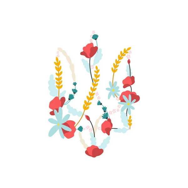 우크라이나 꽃으로 국가의 우크라 이나의 간단하게 손으로 그림이다 색깔의 배경에서 — 스톡 벡터