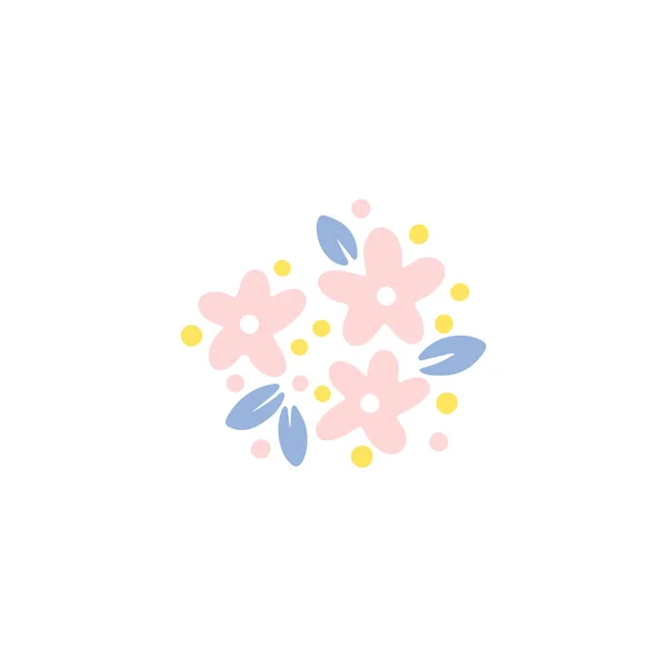 Moderní Složení Květin Jednoduché Malé Sedmikrásky Listy Vektoru Ručně Kreslený — Stockový vektor