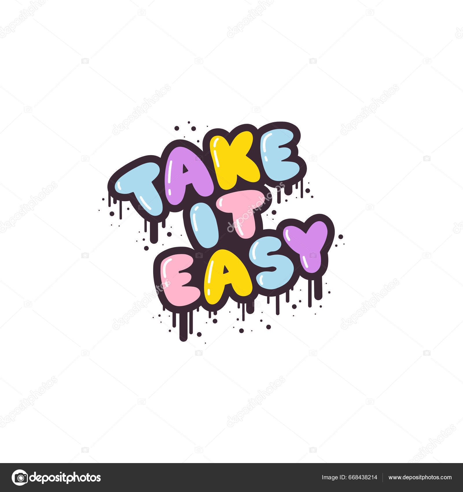 Det Med Skriv Kort Slagord Sitat Søt Retro Graffiti Stil stockvektor ©  svetlana__kharchuk #668438214, image size:1600x1700