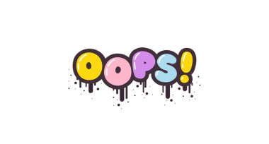 Grafiti tarzında kısa bir slogan alıntısı. Kabarcıklı el, siyah felçli harfler ve boya lekeleri çizdi. Beyaz arkaplanda vektör izole et