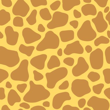 Basit bir çizgi film tarzında zürafa derisinin sevimli hayvan dokusu. Vektörsüz kalıp ambalaj tasarımı, tekstil, ambalaj kağıdı, kumaş vs. için mükemmel