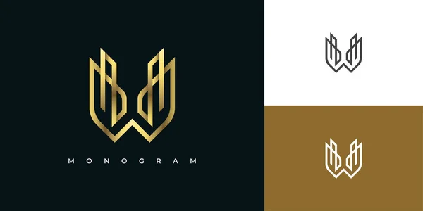 Αφηρημένη Gold Letter Monogram Σχεδιασμός Λογότυπο Στυλ Γραμμής Για Την — Διανυσματικό Αρχείο