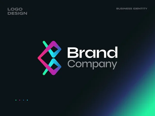 Logo Creativo Colorato Lettera Iniziale Design Con Effetto Sfumatura Sfumata — Vettoriale Stock