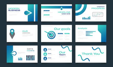 Infographic Elementlerle Modern Sunum Şablonu Tasarımı. Sunum, Marka, Flyer, Broşür, Pazarlama, Reklam, Yıllık Rapor, Banner, İniş Sayfası ve Web Sitesi Tasarımı İçin Kullan