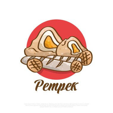 Pempek Illustration, Endonezya Geleneksel Yemekleri. Palembang 'tan Geleneksel Mutfak Adı Boş