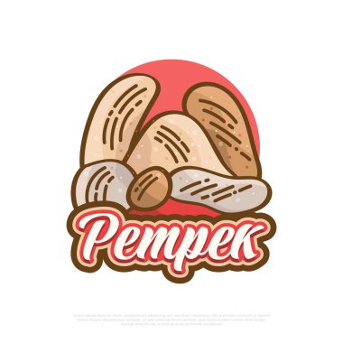 Pempek Illustration, Endonezya Geleneksel Yemekleri. Palembang 'tan Geleneksel Mutfak Adı Boş