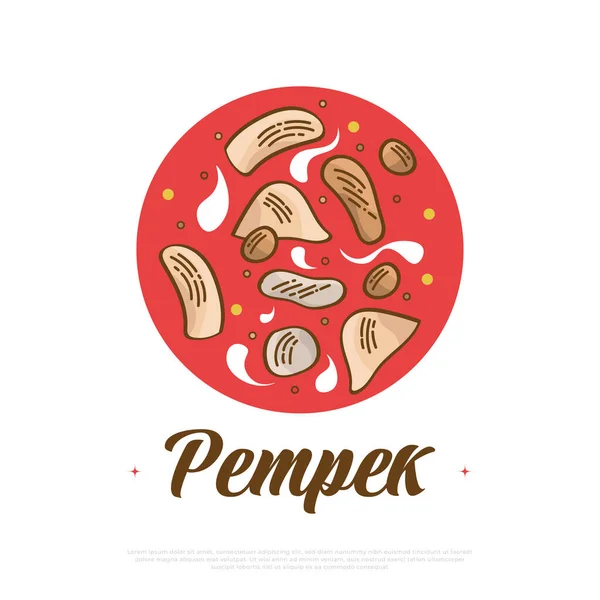 Pempek Illustration Indonesian Traditional Food Cocina Tradicional Palembang Llamada Empek — Archivo Imágenes Vectoriales