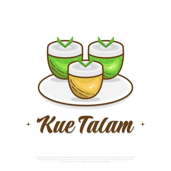Kue Talam Indonezyjskie Tradycyjne Ciasto Mąki Ryżowej Mleka Kokosowego — Wektor stockowy