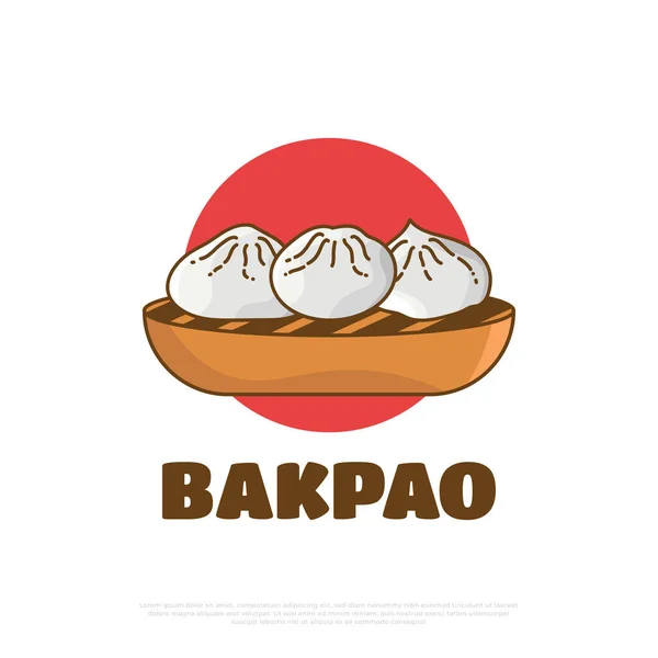 アジアの伝統料理 バパオ アジアの蒸しパンのベクトルイラスト — ストックベクタ