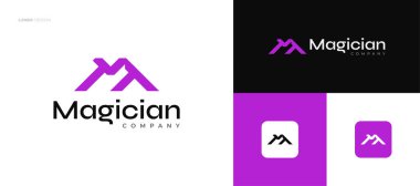 Soyut Konsepte sahip MA veya AM Monogram Logo Tasarımı